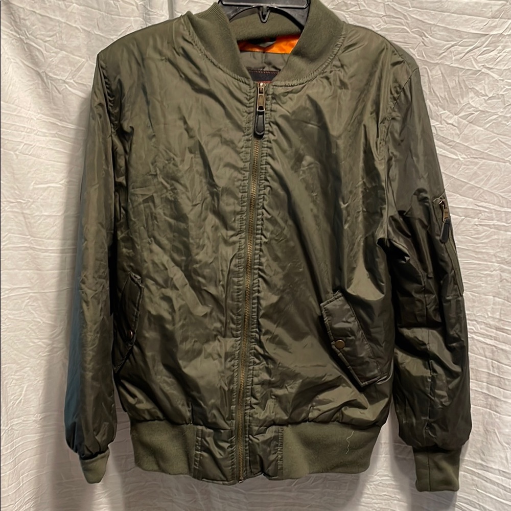 Yoki Green Bomber Jacket Lightweight Varsity Style